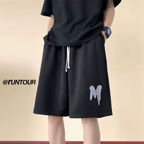 休闲运动短裤男士夏季字母印花直筒五分裤子男潮牌青少年篮球中裤商品大图