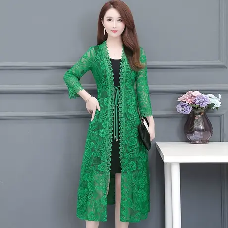 夏季新款蕾丝开衫配裙子宽松大码防晒衣很仙的披肩薄款镂空外套女图片