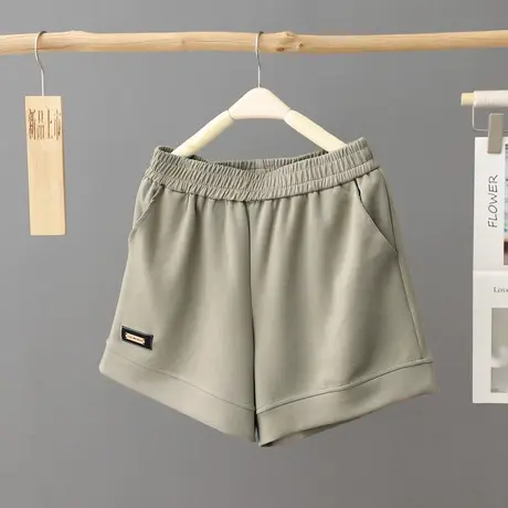 纯色短裤女美式四分运动裤夏季新款薄款休闲百搭外穿热裤直筒卫裤图片