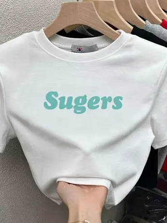 小众独特短款上衣女宽松辣妹夏季高腰百搭体恤美式复古短袖t恤女图片