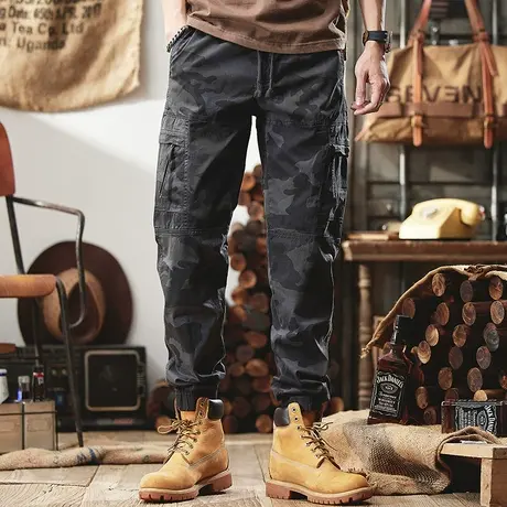 Modi Nick/摩帝尼克休闲百搭复古迷彩工装裤男宽松潮流束脚休闲裤商品大图