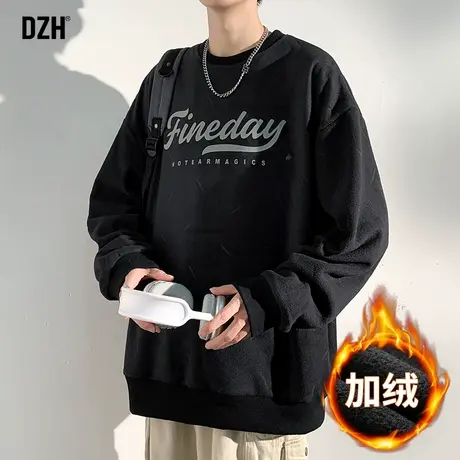 男士双面澳棉绒加厚卫衣男冬季圆领潮牌休闲长袖上衣男款外套百搭商品大图