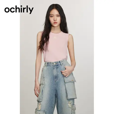 【新降】哑光高弹氧气衫 欧时力针织背心24早春内搭上衣凉爽透气商品大图