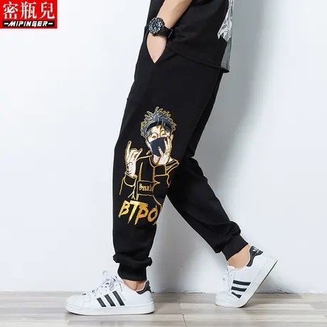 加绒裤子男秋冬季男士大码男裤加肥加大青少年男装潮牌休闲运动裤商品大图