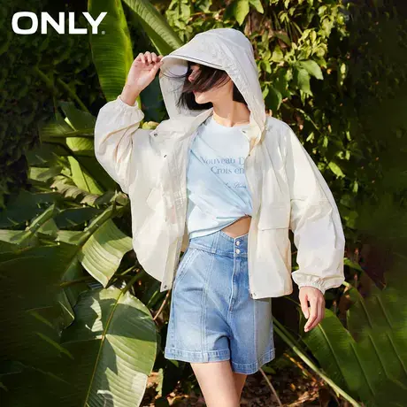 ONLY奥莱春季新款简约显瘦宽松连帽蝙蝠袖短款外套女商品大图