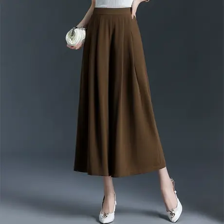 九分阔腿裤女夏季新款时尚宽松垂感裙裤高腰显瘦休闲裤气质大脚裤商品大图