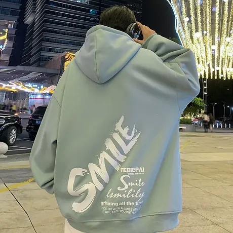 卫衣外套男秋冬季oversize美式潮牌宽松2023新款港风连帽拉链开衫商品大图