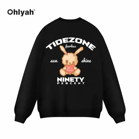 OhlyahFUSION潮牌2022秋冬季新品情侣款运动宽松无帽卫衣男女同款商品大图