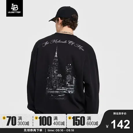 LiLbetter男卫衣2023秋季美式长袖衣服潮牌男装上衣原创街头外套商品大图