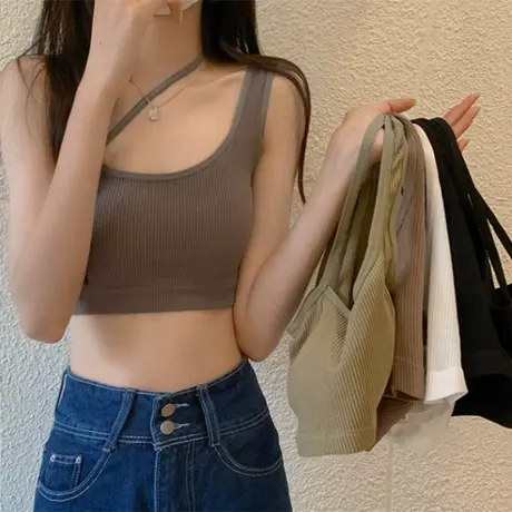 甜辣小吊带美背背心女内搭带胸垫一体式抹胸外穿2023新款魅惑上衣图片