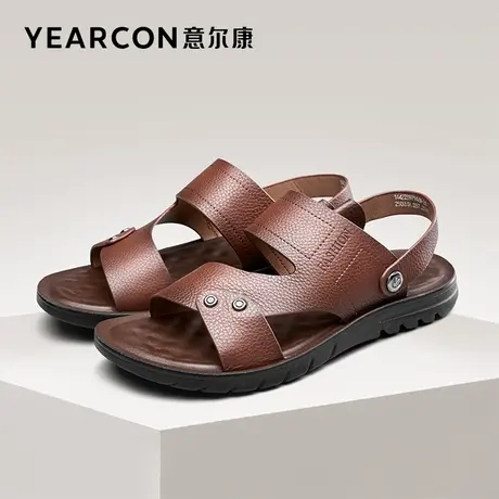 意尔康凉鞋男外穿2024夏季新款真皮沙滩鞋两用凉拖男士休闲爸爸鞋商品大图