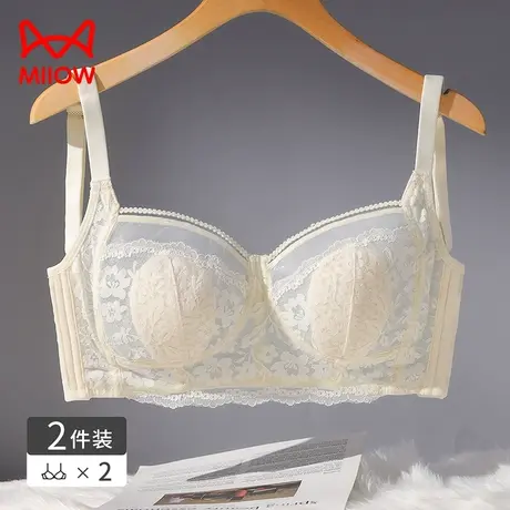 猫人内衣女大胸显小聚拢无钢圈软支撑超薄透气凉爽亲肤文胸罩夏图片