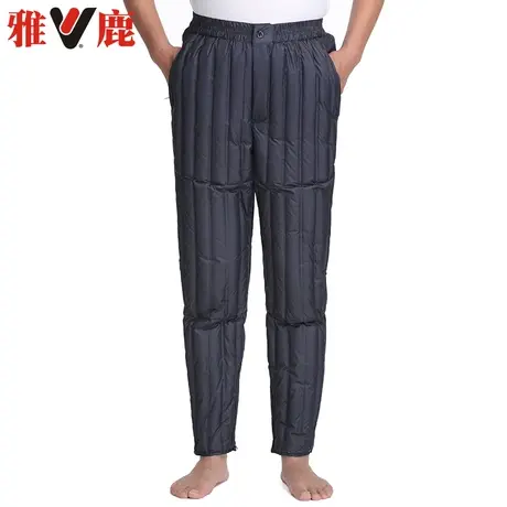 雅鹿中老年男士羽绒裤内穿 冬季保暖加厚高腰宽松羽绒棉裤鸭绒裤图片