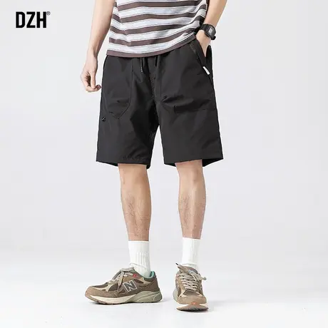 男士黑色短裤男运动夏季薄款工装五分裤宽松潮牌裤子2023新款中裤商品大图