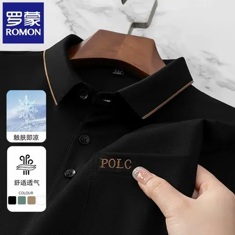 罗蒙夏季薄款男士POLO衫短袖t恤时尚刺绣口袋休闲翻领半袖上衣N2Z图片