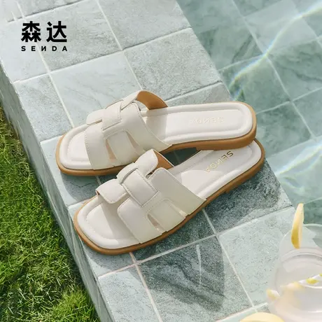 【新品试用】森达凉拖鞋女款2025夏新柔软羊皮罗马凉鞋ZTG26BT5图片