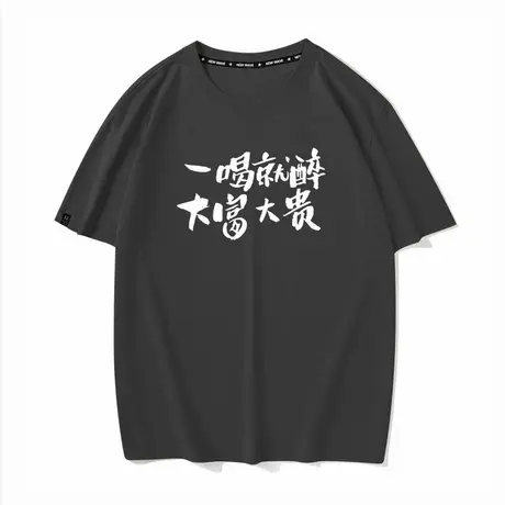 秀洛一喝就醉大富大贵衣服不能喝酒小趴菜半袖趣味文字T恤短袖男商品大图