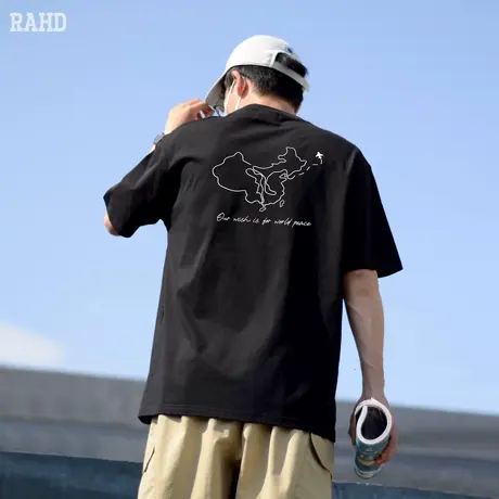Radiohead短袖t恤男款黑色纯棉圆领体恤衫印花宽松潮2024夏季新款商品大图