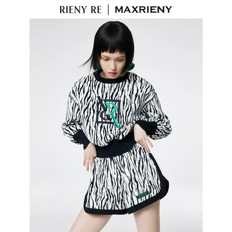 RIENYRE卫衣女春秋款新款长袖宽松美式运动圆领洋气休闲黑色上衣图片