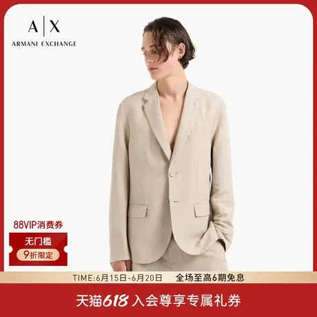 ARMANI EXCHANGE/阿玛尼25夏季新款男平驳领单排扣简约风西装外套商品大图