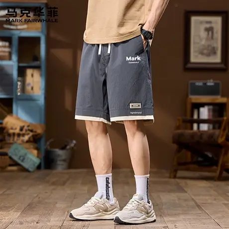 马克华菲工装短裤男款2025新款夏季美式潮流大码运动五分裤子男X商品大图