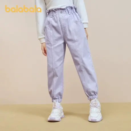 巴拉巴拉女童牛仔裤大童花苞裤儿童长裤喇叭裤子2024春秋新款童装商品大图