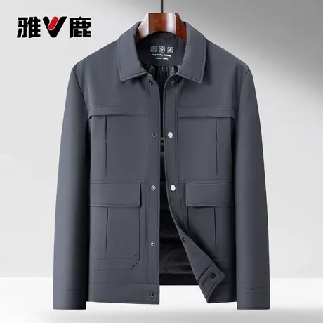 雅鹿男士休闲羽绒服简约时尚轻薄保暖中青年商务夹克羽绒服外套男商品大图