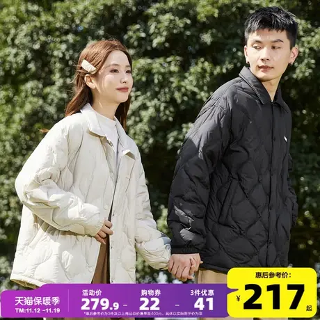 唐狮2023冬季情侣装羽绒服男女翻领轻薄时尚衬衫薄款宽松外套潮流图片