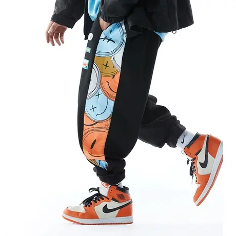 Nuthink大码男裤美式嘻哈束脚裤国潮裤子潮牌加绒卫裤男潮运动裤商品大图