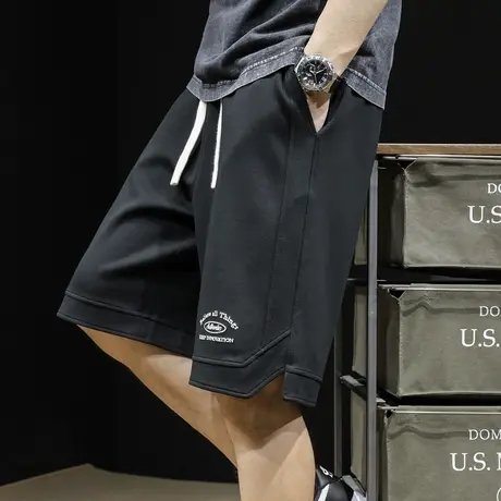 运动短裤男夏季潮牌宽松大码休闲5分男裤2023新款美式男士五分裤商品大图