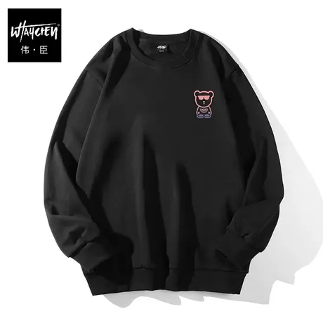 伟臣潮流大码男装春装新品男式卫衣胖子加肥加大圆领套头卡通上衣商品大图