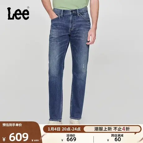 Lee24春季新品723修身中腰直脚中蓝色男牛仔裤潮流LMB100723101图片