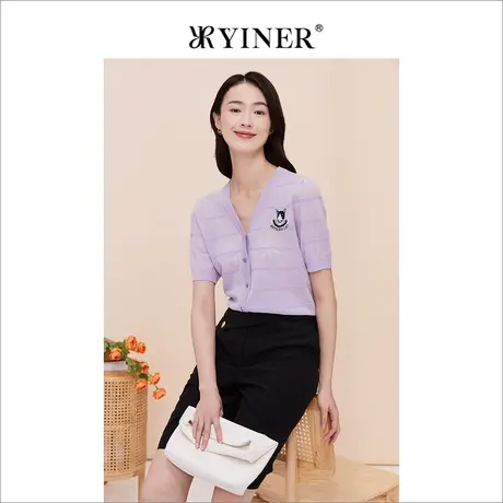 【赫本猫联名】YINER音儿线上专选女装2023夏季莱赛尔针织衫商品大图