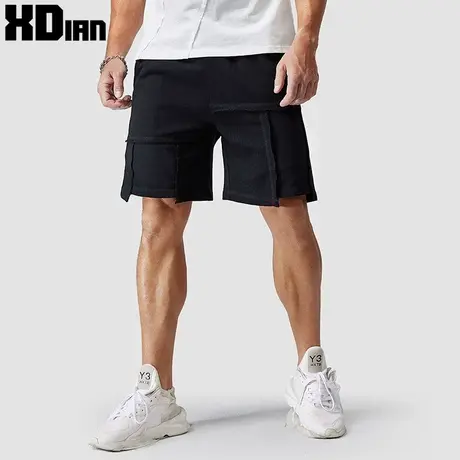 不对称运动短裤男士宽松棉健身跑步休闲5五分裤大裤衩夏季潮外穿图片