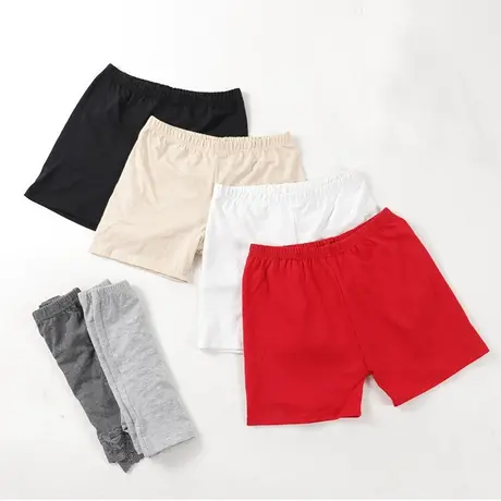 儿童三分平角安全裤女童莫代尔短裤弹力防走光打底裤中大童大红色商品大图