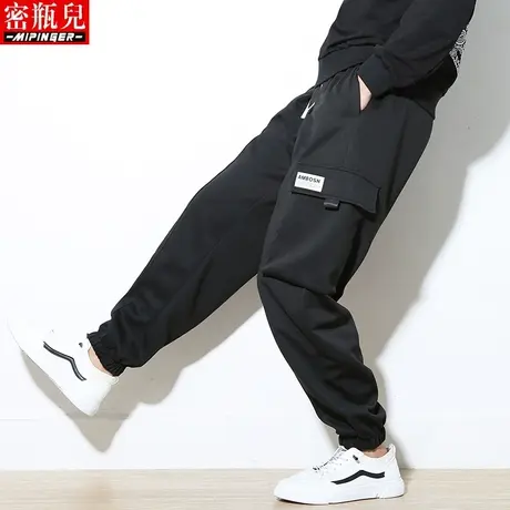 密瓶儿加肥加大工装裤男宽松秋季男士大码青少年裤子男休闲运动裤商品大图