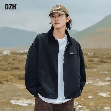 男士美式夹克外套男春秋款男装2024新款工装衣服男款上衣休闲茄克商品大图