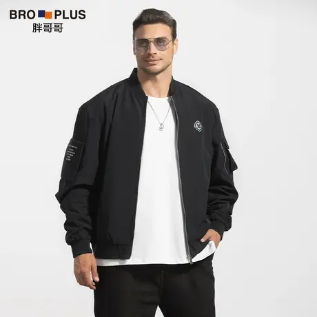 胖哥哥大码外套男加肥加大男装宽松潮流夹克胖潮肥佬棒球服秋季款图片