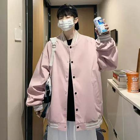 秋冬季棒球服外套男潮流宽松休闲潮牌ins港风青年飞行员痞帅夹克商品大图