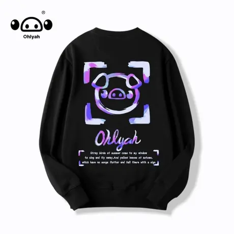 简约秋冬卫衣女中性风纯棉学生宽松外套DIY印花LOGO聚会衣服长袖商品大图