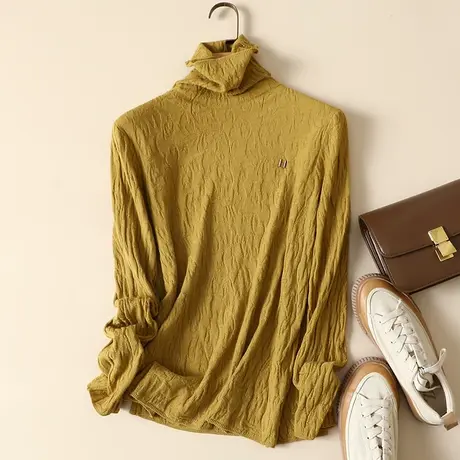 秋冬2023新款高领打底衫毛衣女内搭长袖针织衫宽松堆堆领百搭上衣商品大图