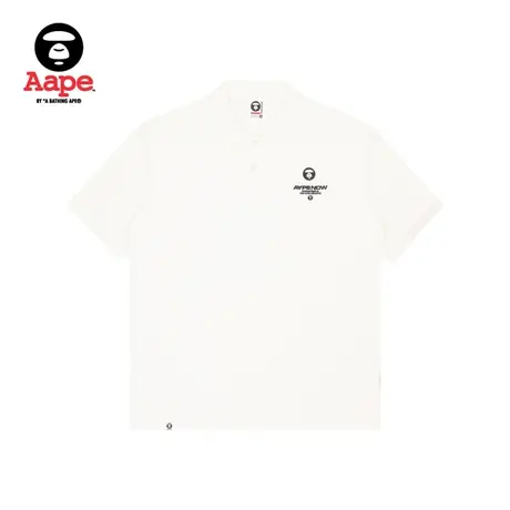 Aape旗舰店男装春夏猿颜徽章纯色印花休闲短袖POLO衫0925XXI图片