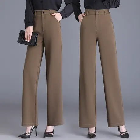 黑色阔腿裤女裤子秋季新款大码显瘦高腰垂感直筒西装裤子休闲西裤图片