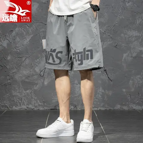 夏季薄款冰丝短裤男款宽松直筒休闲五分裤子男士高端潮牌运动中裤商品大图