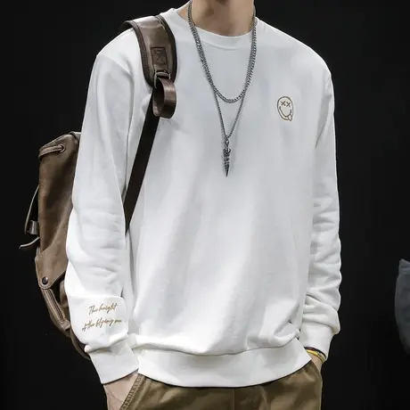 卫衣男春秋大码宽松潮秋季2023新款男装胖子加肥加大男士圆领长袖商品大图