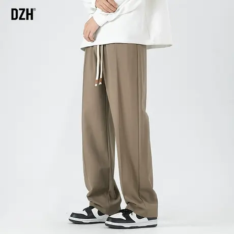 男士咖啡色卫裤男高街直筒宽松休闲裤子2024新款秋季运动裤潮长裤商品大图