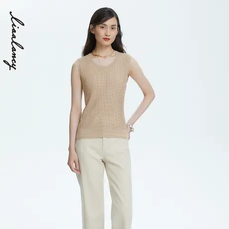 LANCY/朗姿22春夏新款小圆领时尚吊带女士背心商场同款专柜正品图片