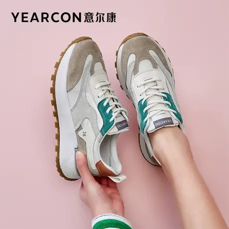 意尔康女鞋2023年新款春季老爹鞋女厚底ins潮休闲鞋运动单鞋百搭商品大图