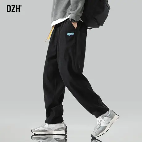 男士黑色休闲裤子男直筒宽松夏季男裤2023年新款薄款运动裤哈伦裤商品大图