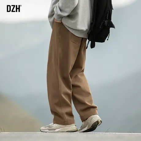 男士棕色工装裤男秋季纯棉裤子男款2023年新款男裤阔腿裤休闲长裤图片